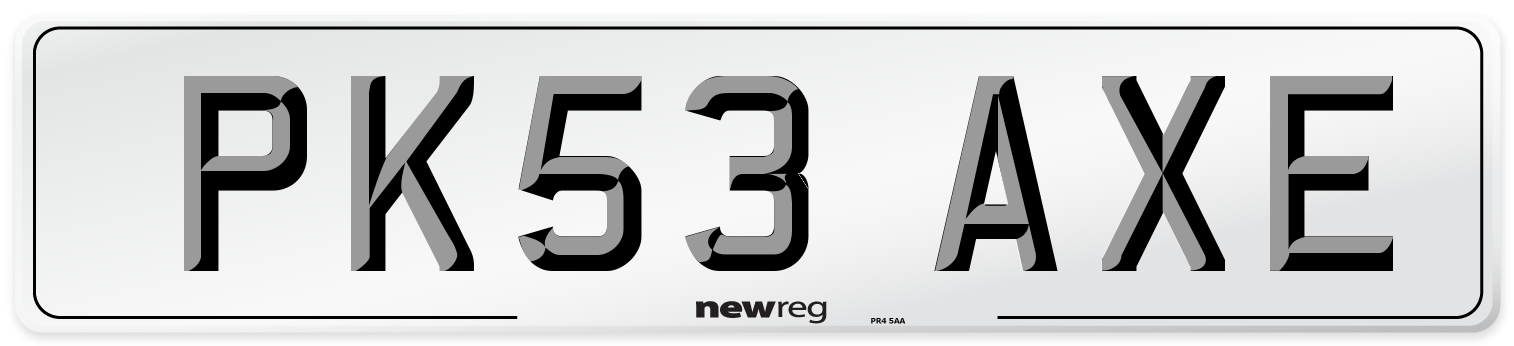 PK53 AXE Number Plate from New Reg